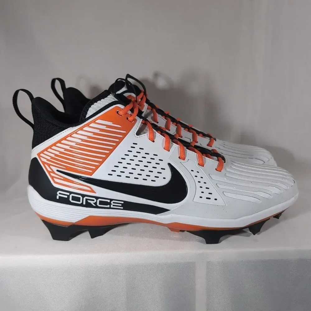 Nike Force Savage Pro 3 Football Cleats Mens 15 White Orange DA5453-106 NWOB